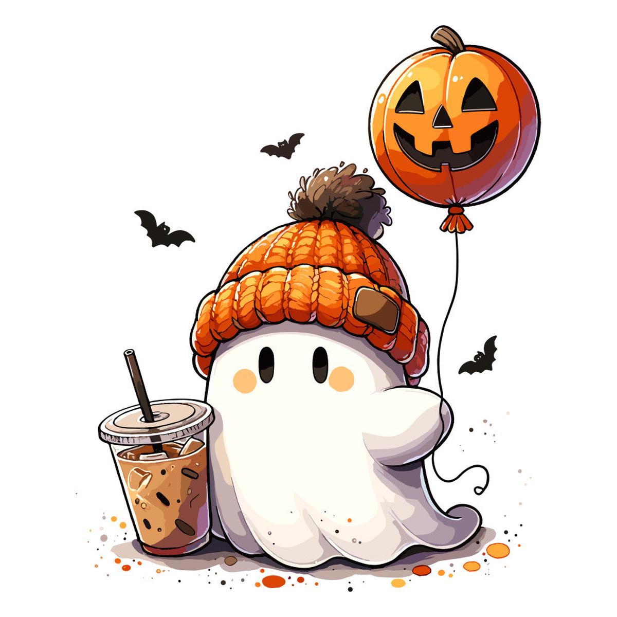 Ghost and Pumpkin Fabric Panel 3