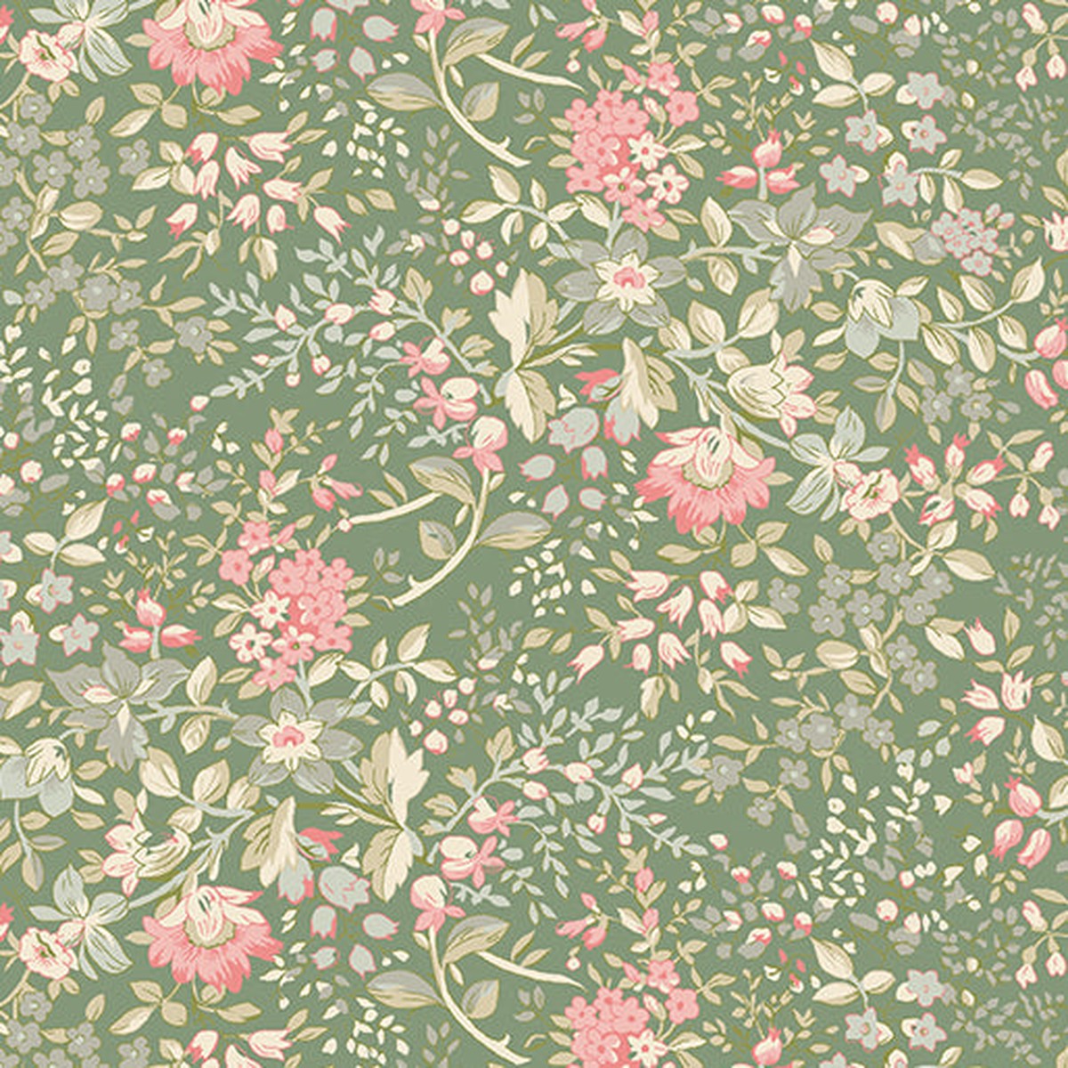 Green Penelope Dark Willow Cotton Wideback Fabric Per Yard