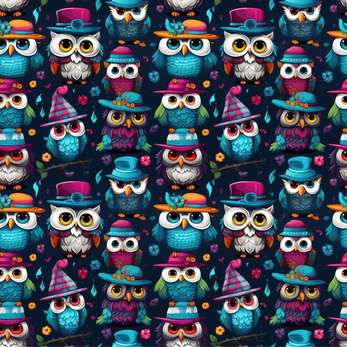 Owls in Hats Fabric