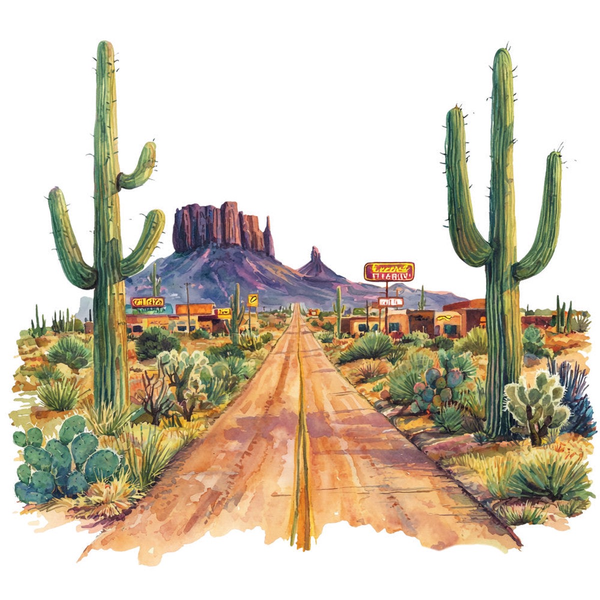 Route 66 Scene Fabric Panel 11