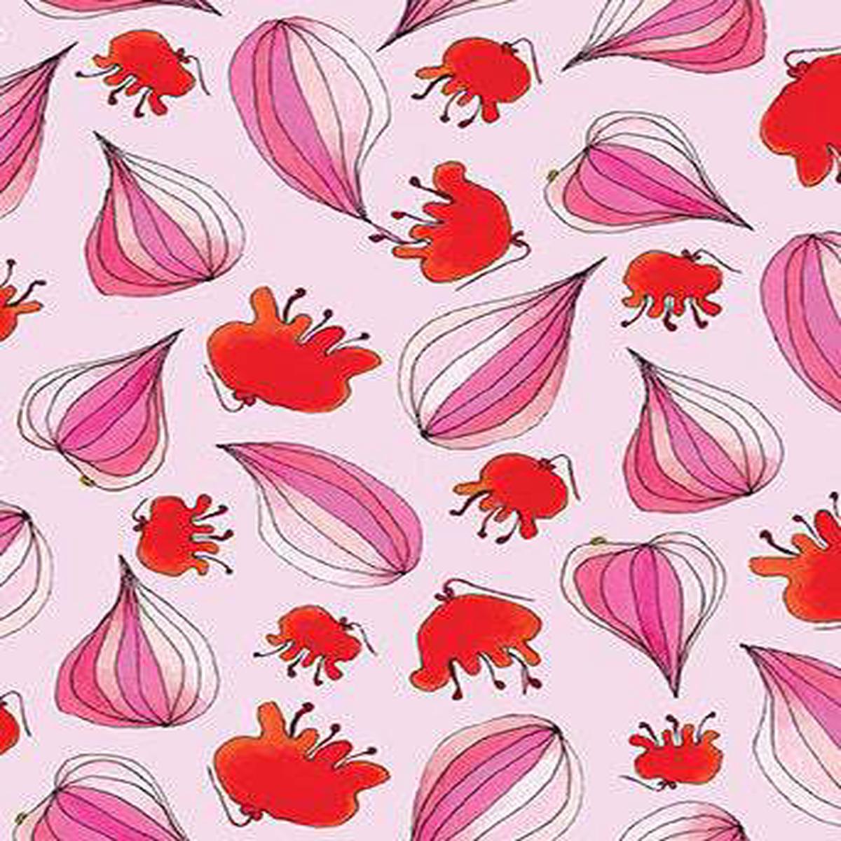 Fantasy Garden Digital Pods & Petals By Contempo Studio For Benartex Pink