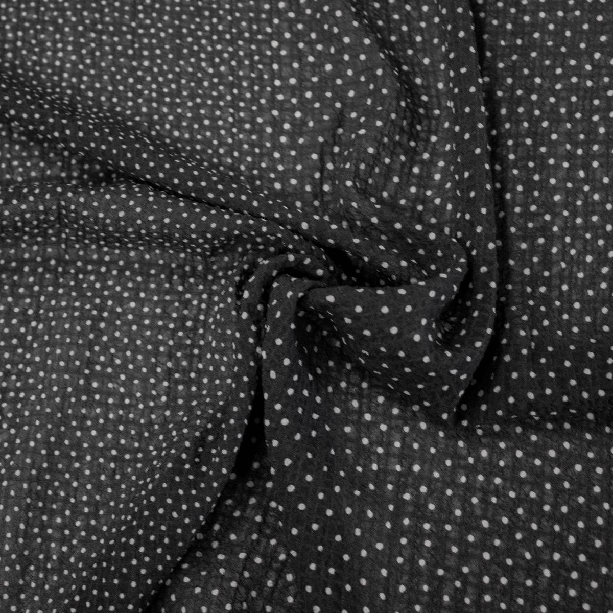 Fred Black Polka Dot Polyester Voile Fabric - ONLINE EXCLUSIVE -