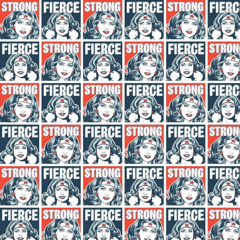 Licensed Wonder Woman 2 Fierce & Strong Deep 23400882-2 Cotton Woven Fabric