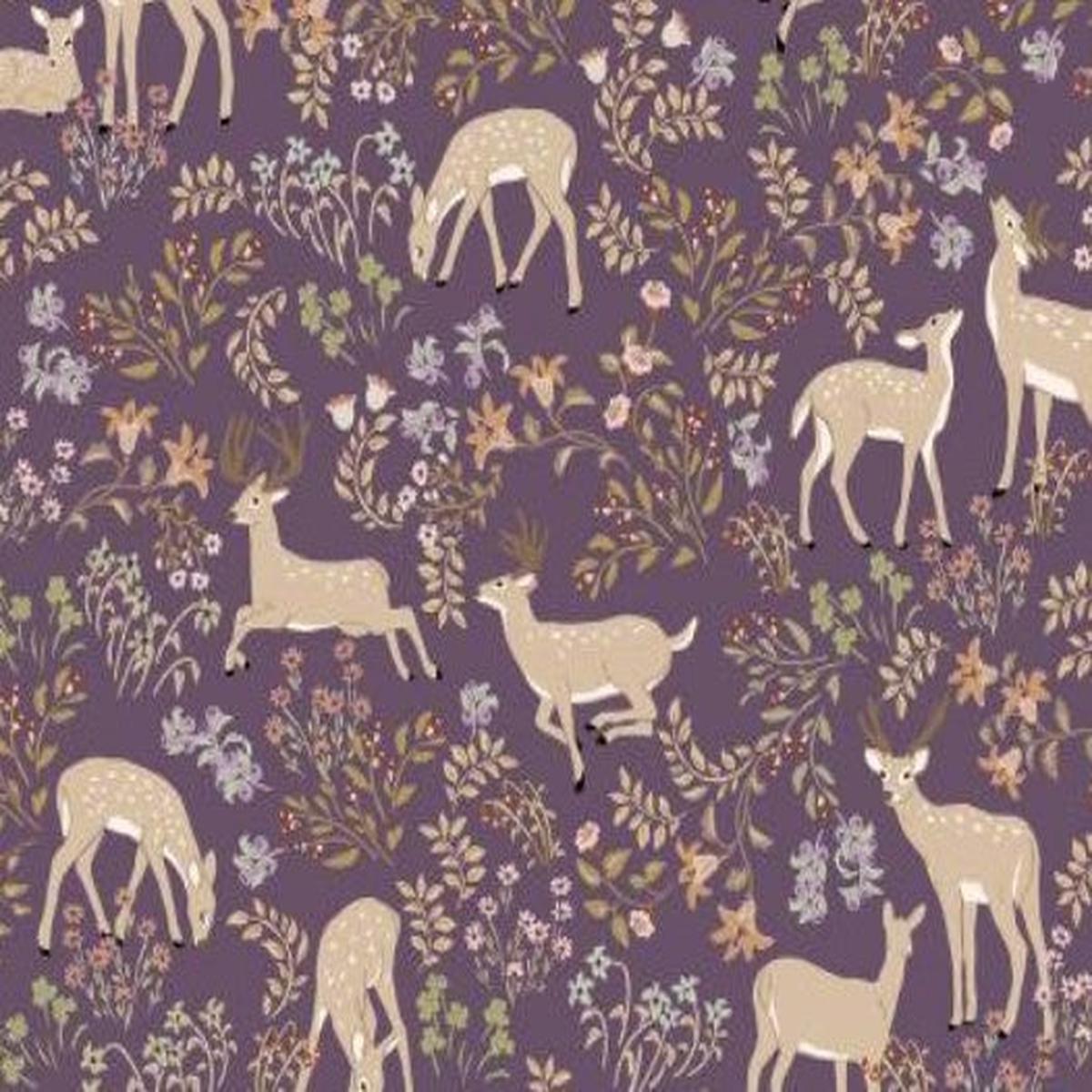 Poppie Cotton - My Darling Deer - Plum - Darling DD25980