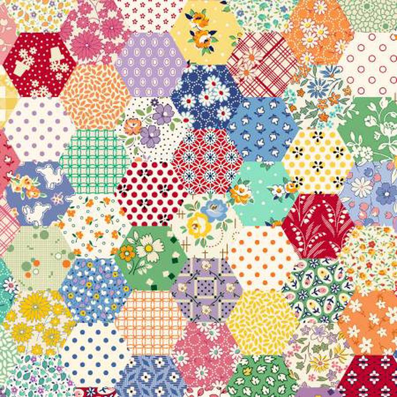 Aunt Grace Goes Scrappy Multi Hexagon R351524D-MULTI