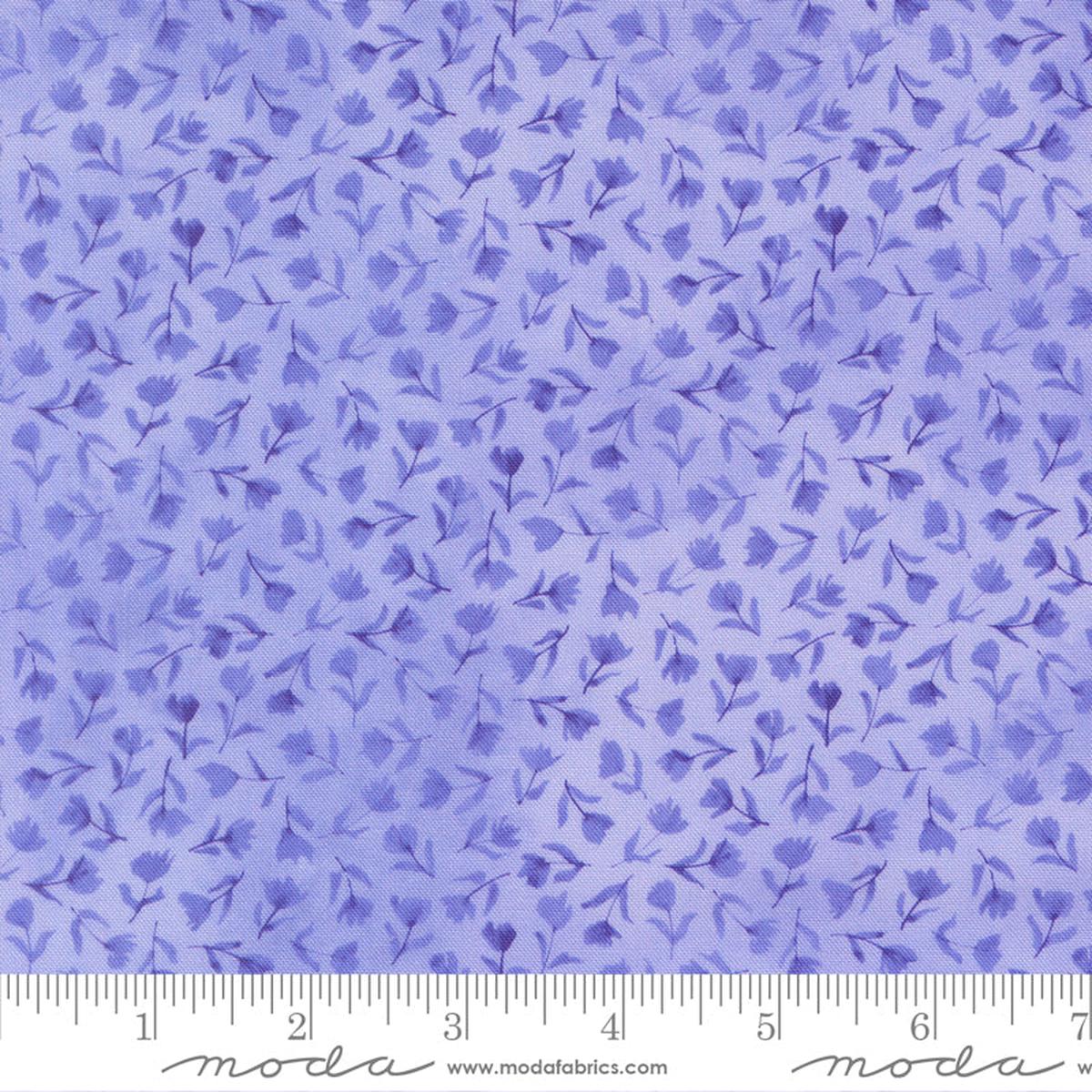 Delphinium Quilt Fabric - Sea Pink in Bluebell Blue - 24654 13