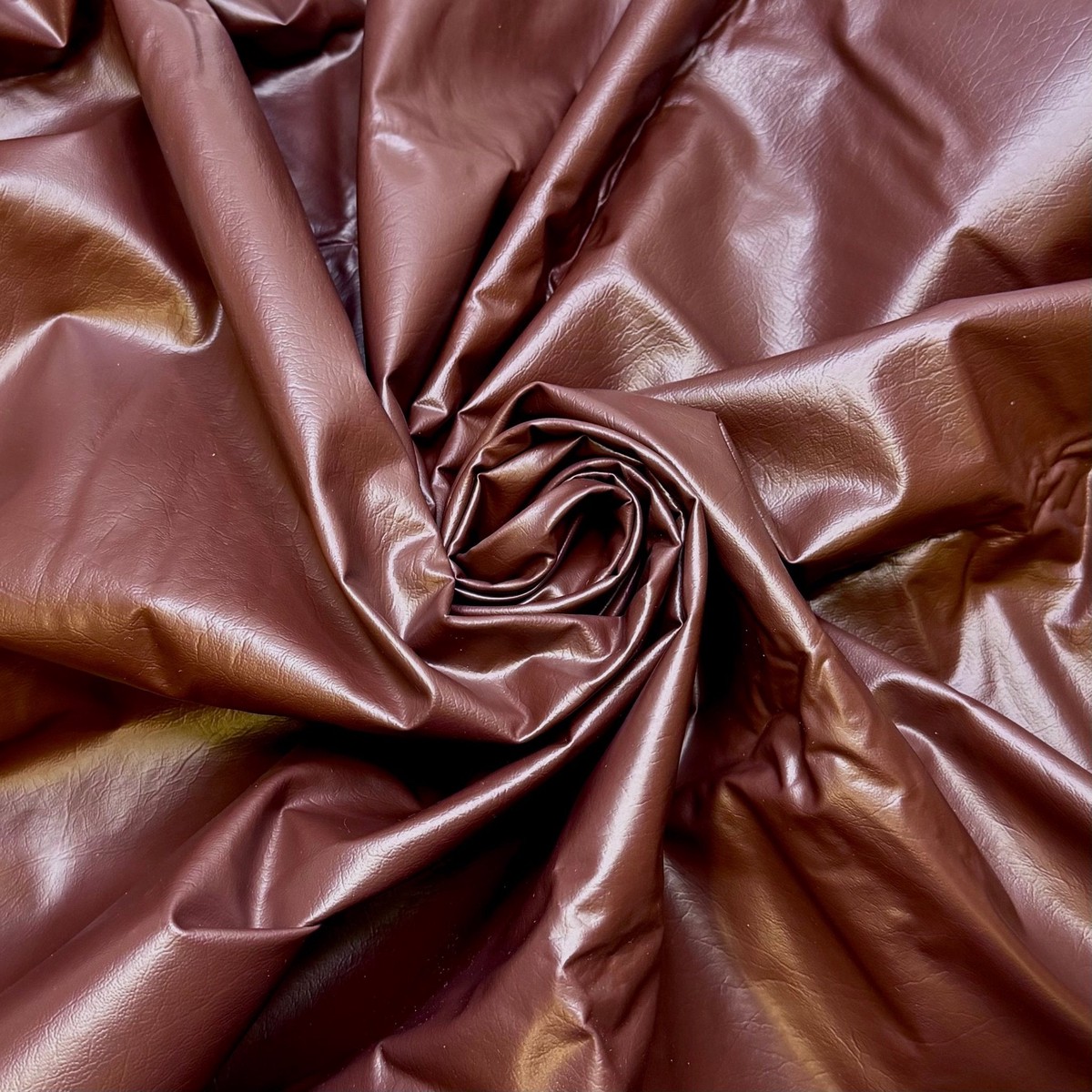 Hercules - Water Resistant Pleather Polyester Backing PU Knit - Brown - 1M Bundle