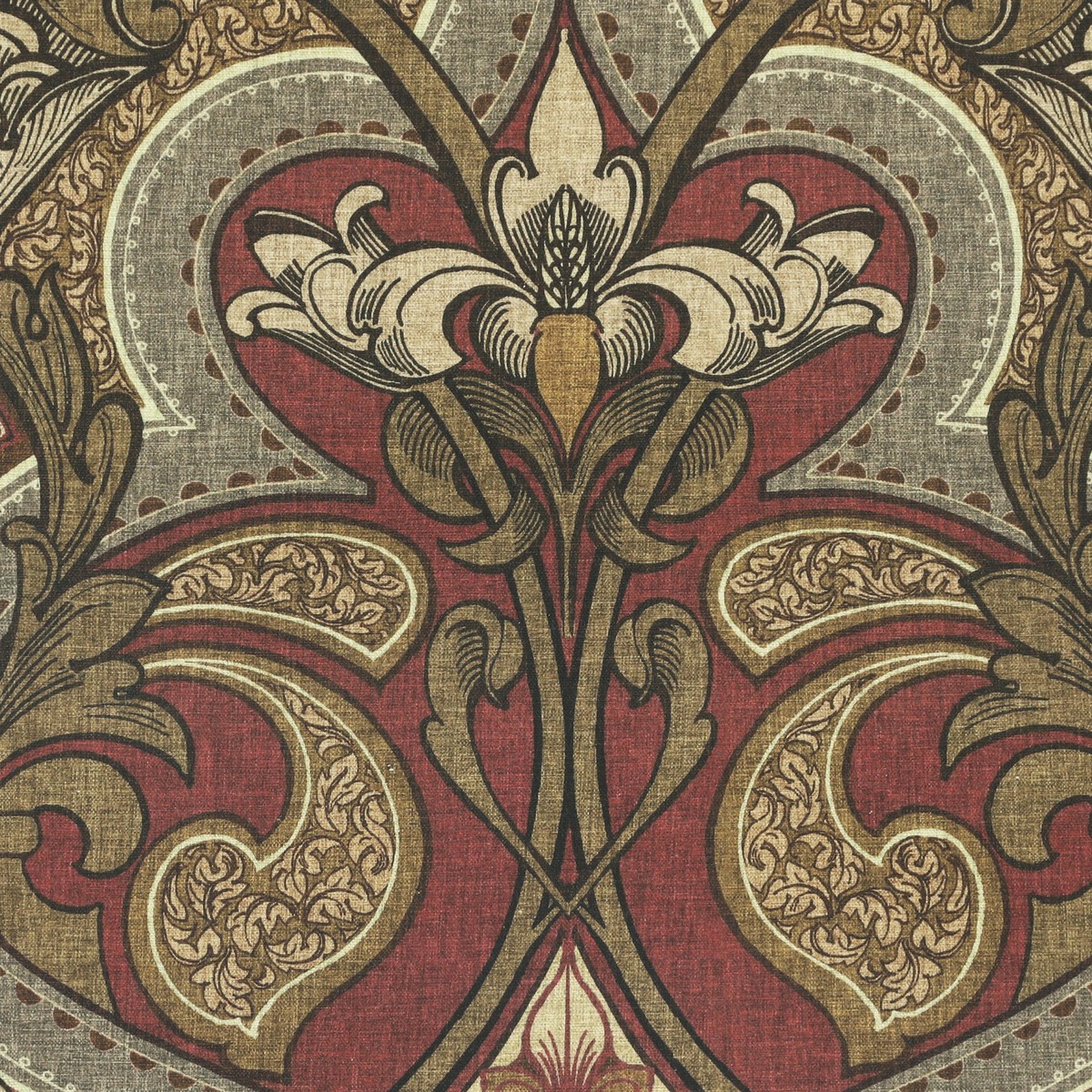 HOUSE Llewelyn-Bowen Gwendoline Printed Damask Fabric Oxblush