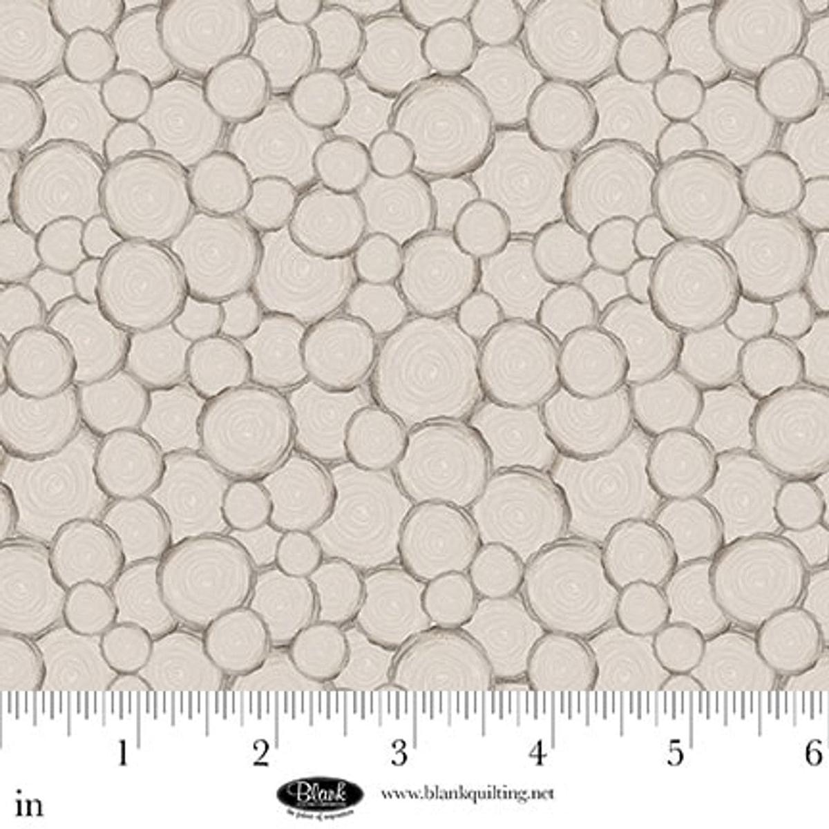 Med. Gray Tree Trunk Geo Petals & Pewter Cotton 44"/45" Fabric Per Yard