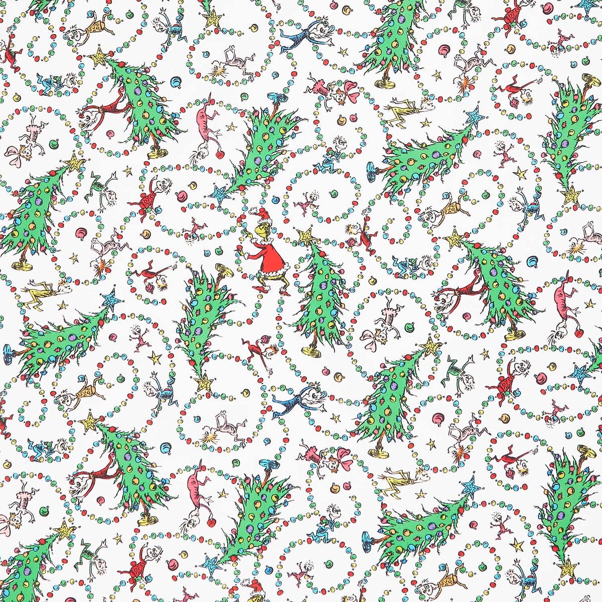 How the Grinch Stole Christmas - Tossed Trees Evergreen Yardage