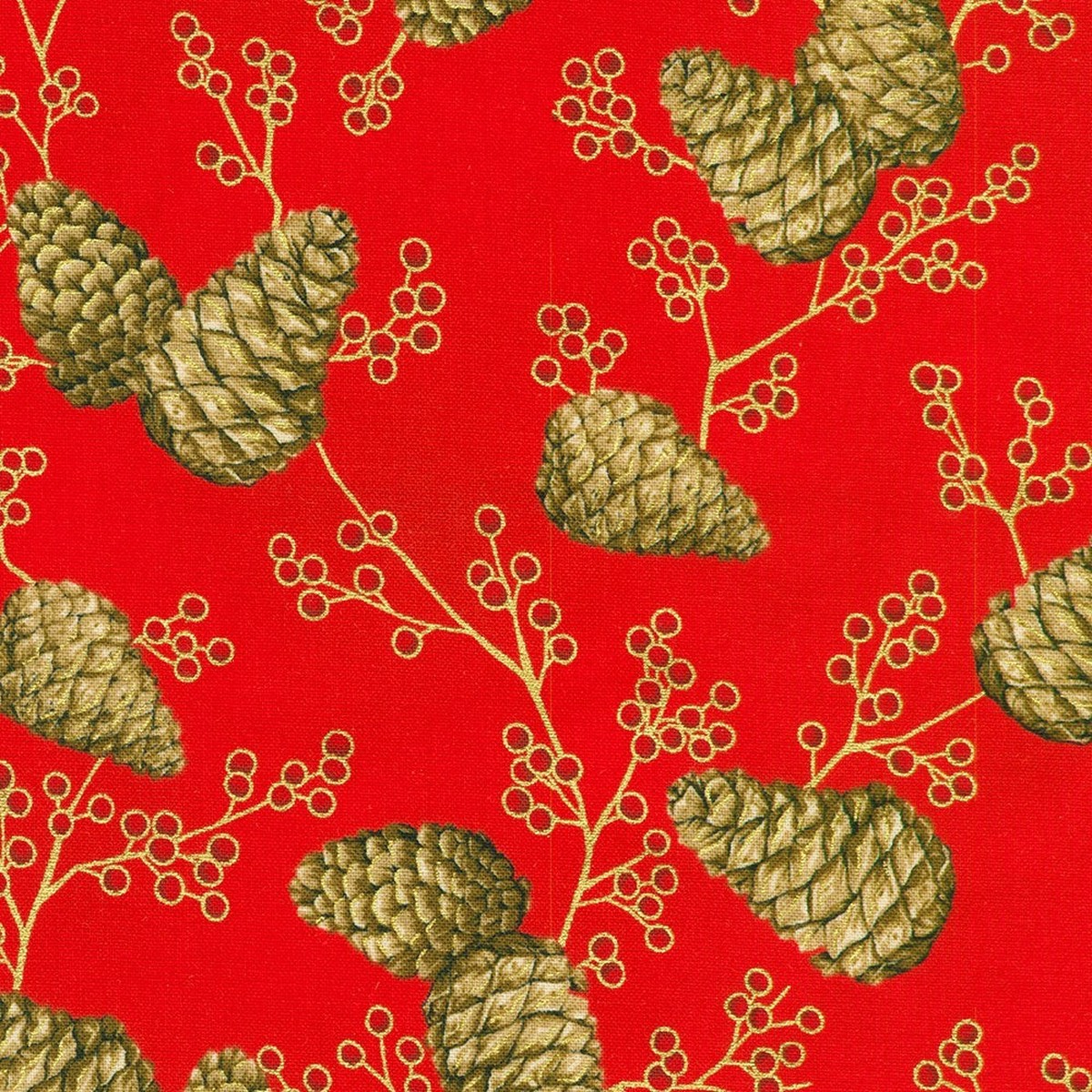 Robert Kaufman - Holiday Flourish - Forest Glen - SRKM-23705-91 CRIMSON