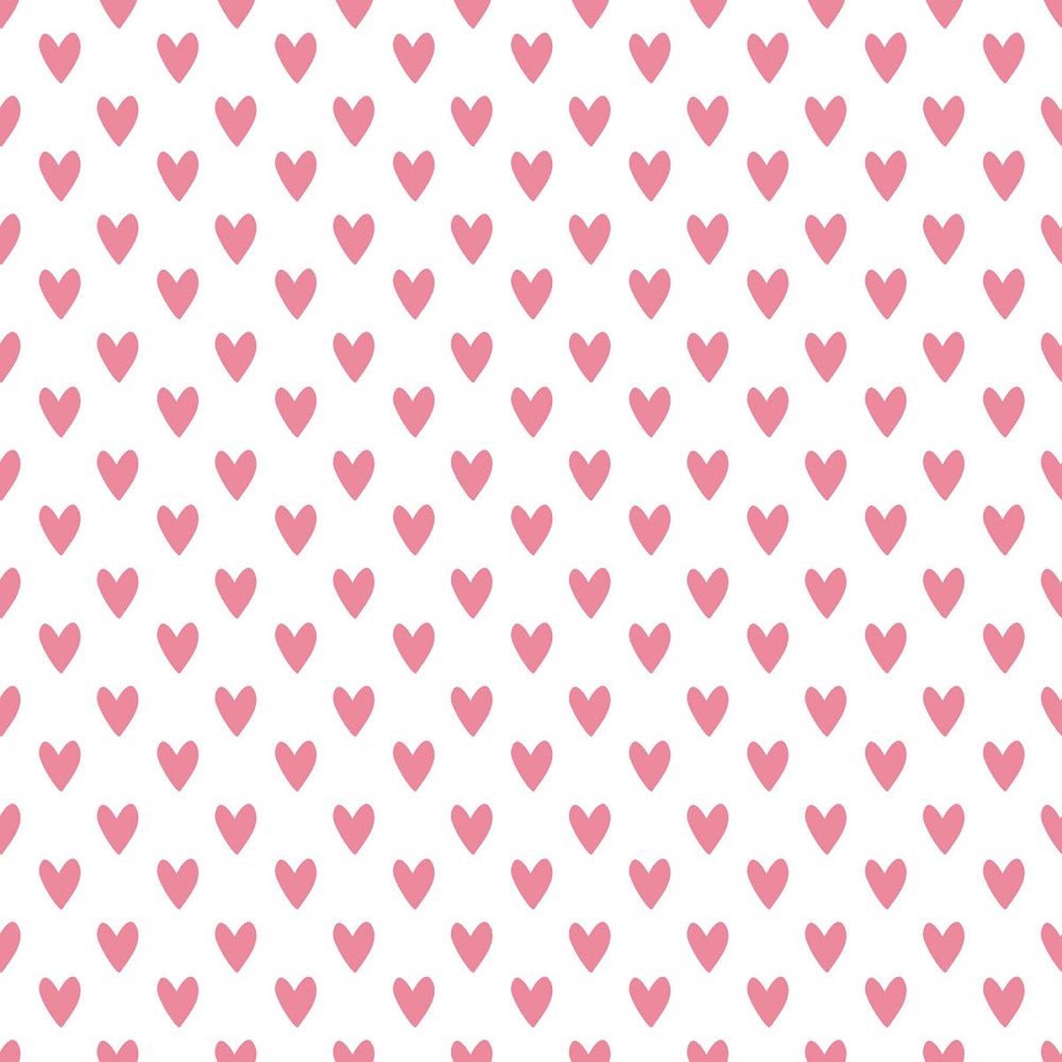 Watercolor Valentine Roses Hearts Fabric - White