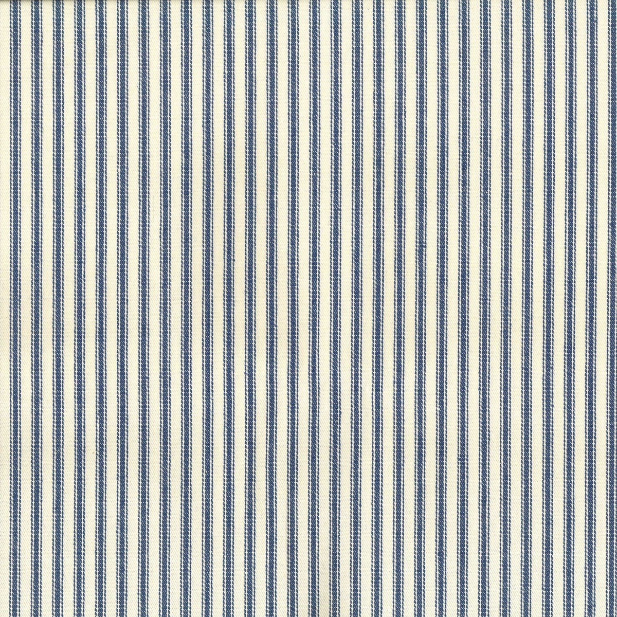 Woven Stripe Ticking Cotton Fabric - Navy Blue