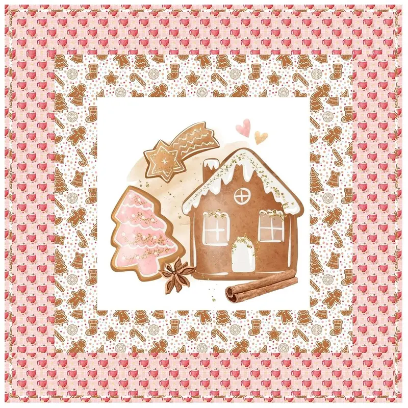 Gingerbread Cookies and Hot Chocolate Wall Hanging 42" x 42"