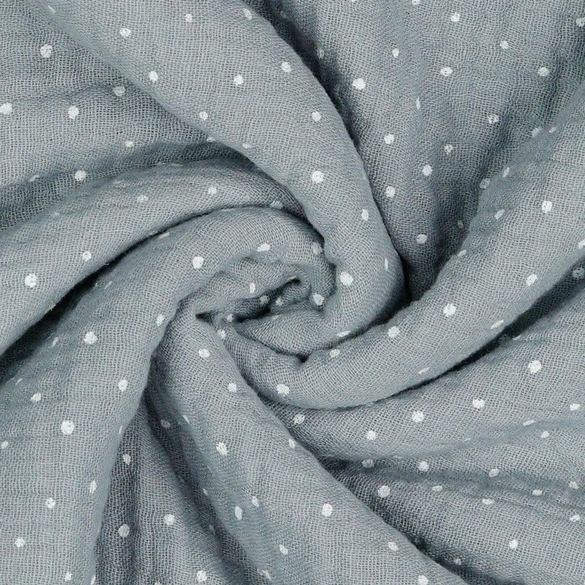 Muslin - dots on a grey background 125 g/m