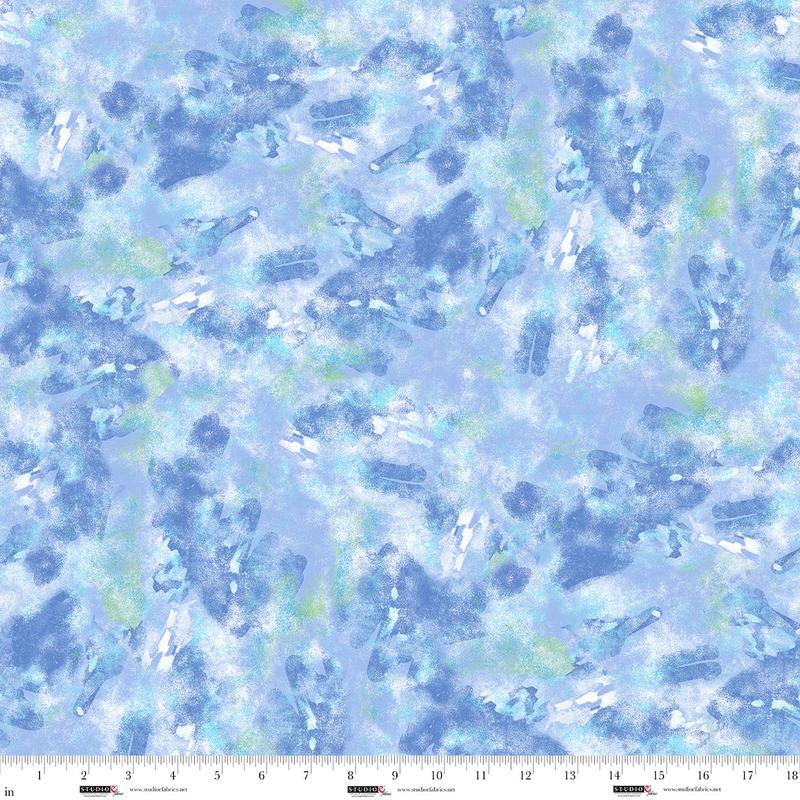 Air Mail Quilt Fabric - Blender in Lapis Blue - 8505-75