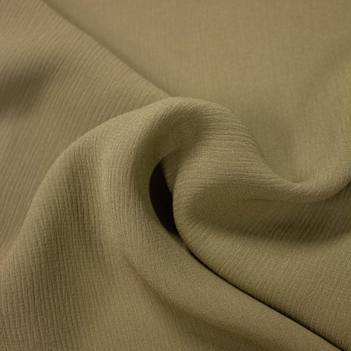 Anna Olive Khaki Green Viscose Crepe Fabric