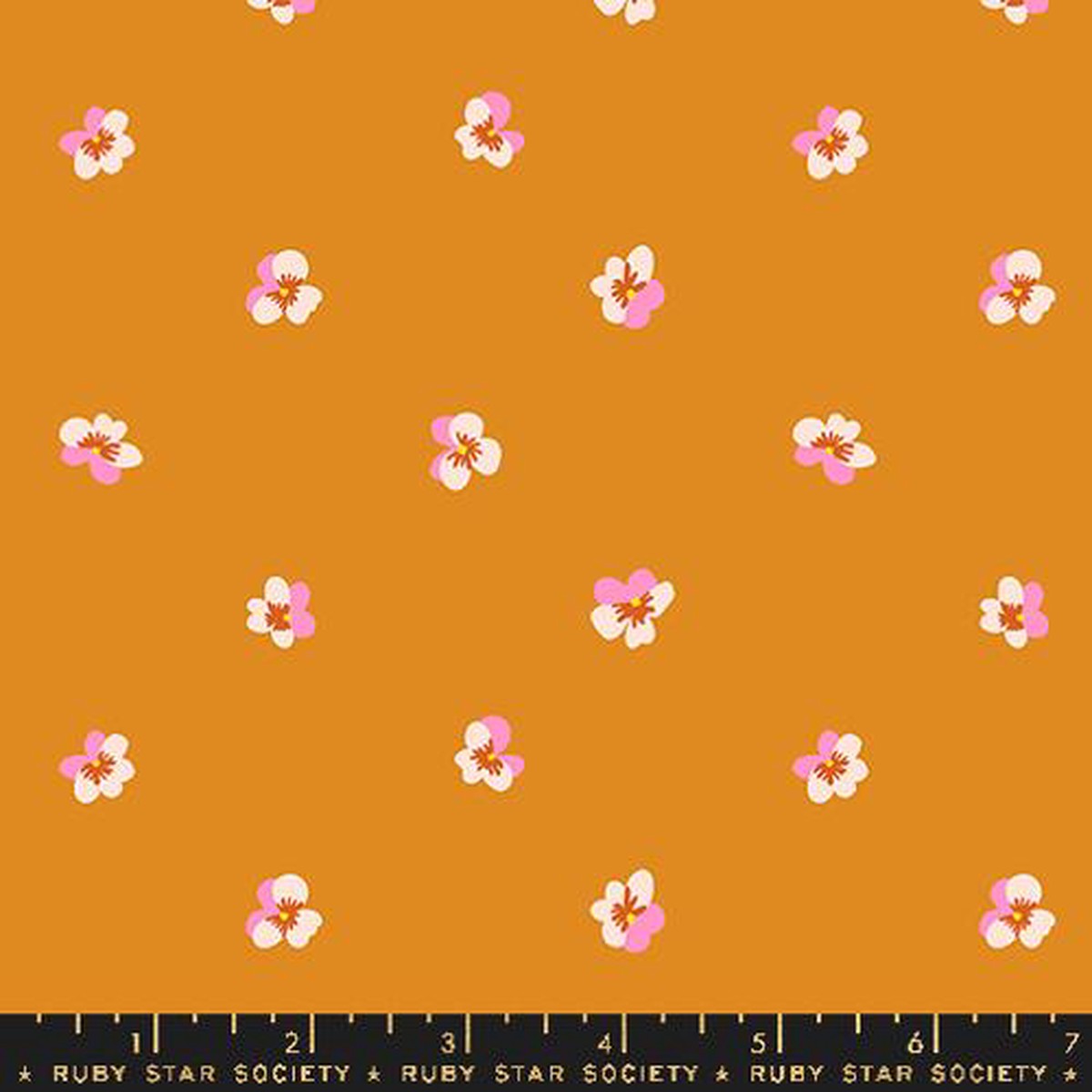 Pansy Violet in Turmeric -- Bird Is The Word by Kim Kight -- Ruby Star Society -- Moda Fabrics