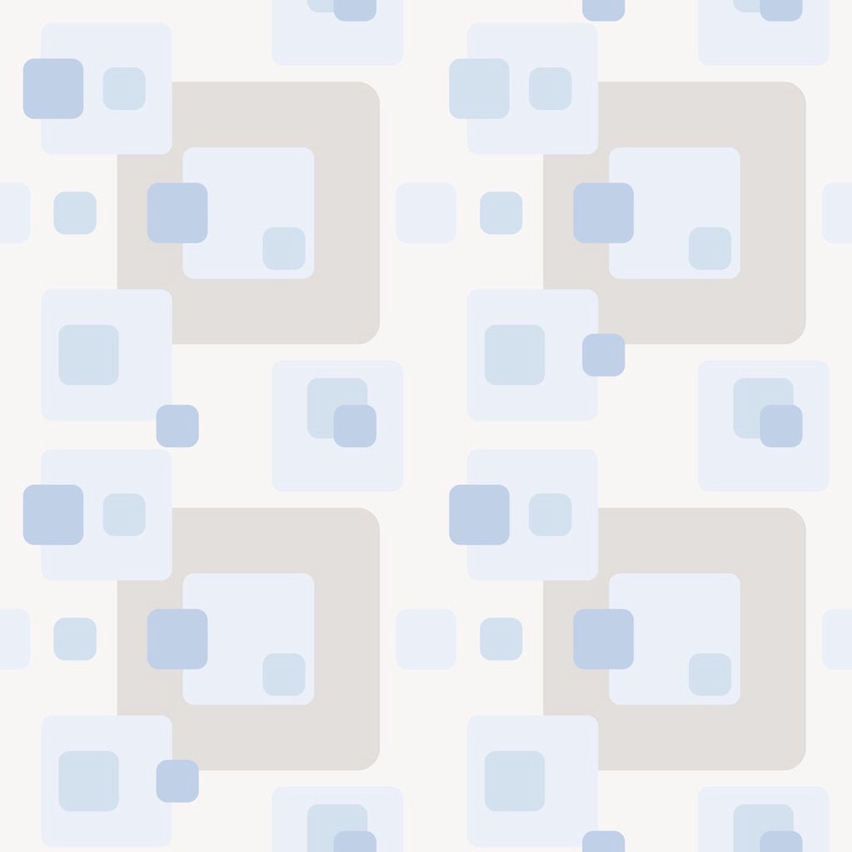 Retro Abstract Rectangles Fabric - Light BlueGray