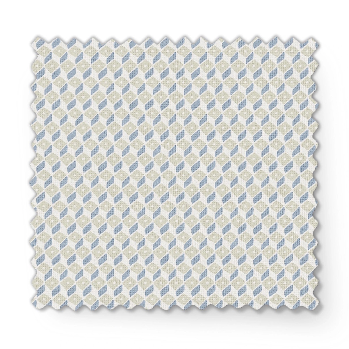 Geometric Diamond in Blue & Beige Fabric