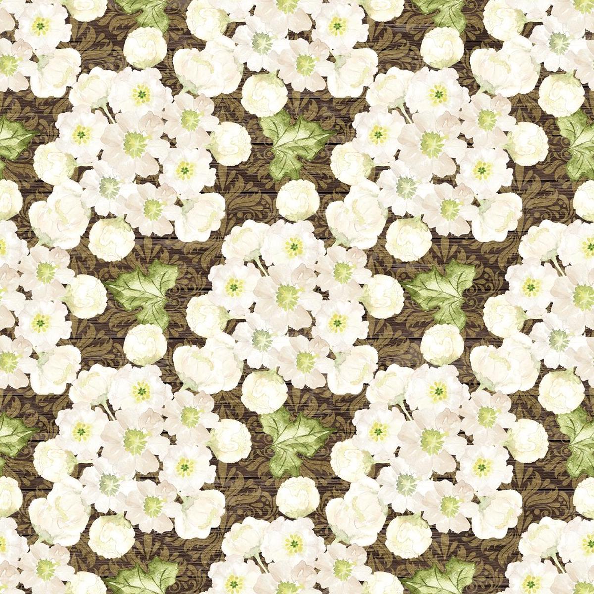 Happy Thanksgiving Flowers on Wood Fabric