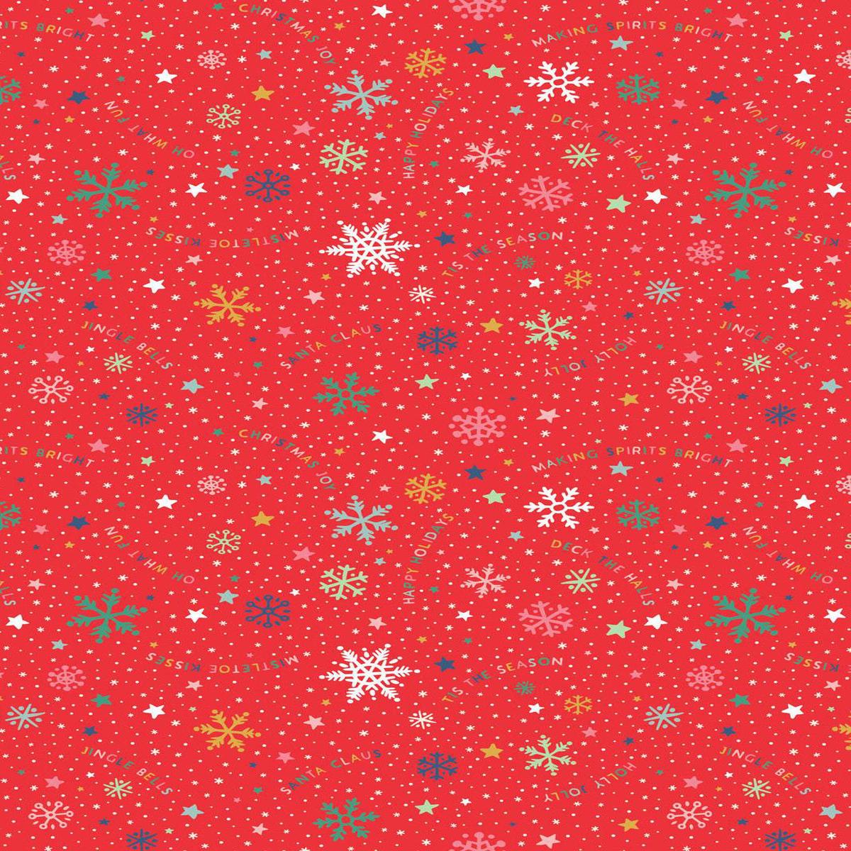 Oh What Fun Snowflake Fun By Poppie Cotton Red / Multi
