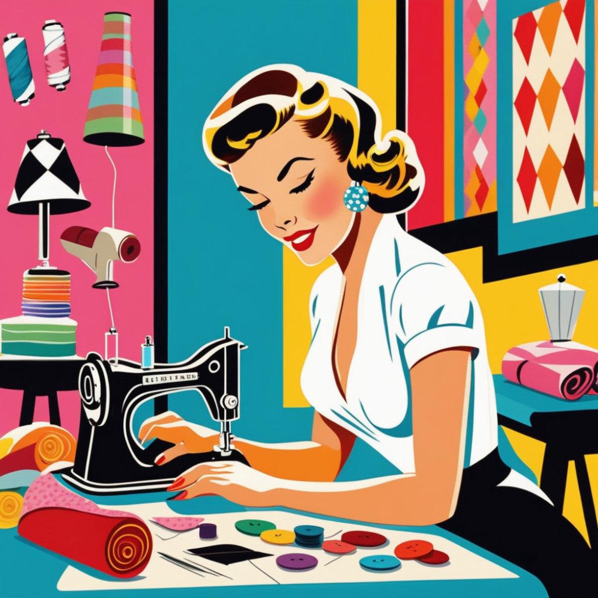 Pop Art Sewing Fabric Panel 81