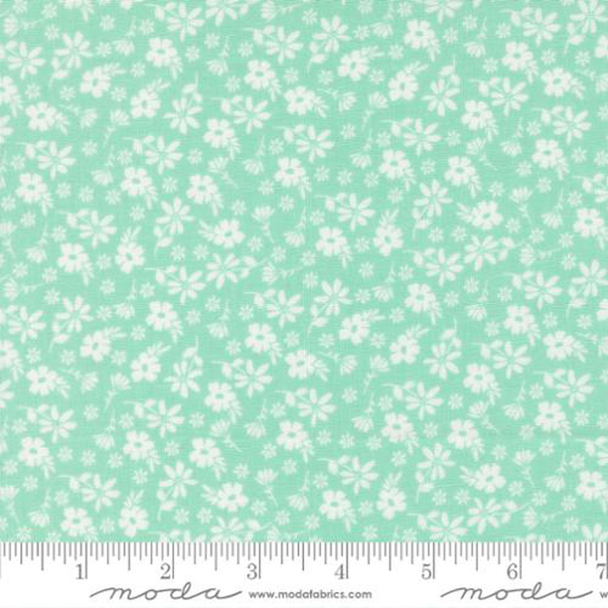 Fabric Moda Aqua Blossoms Delightfully Yours by the Quarter Yard 37701-17