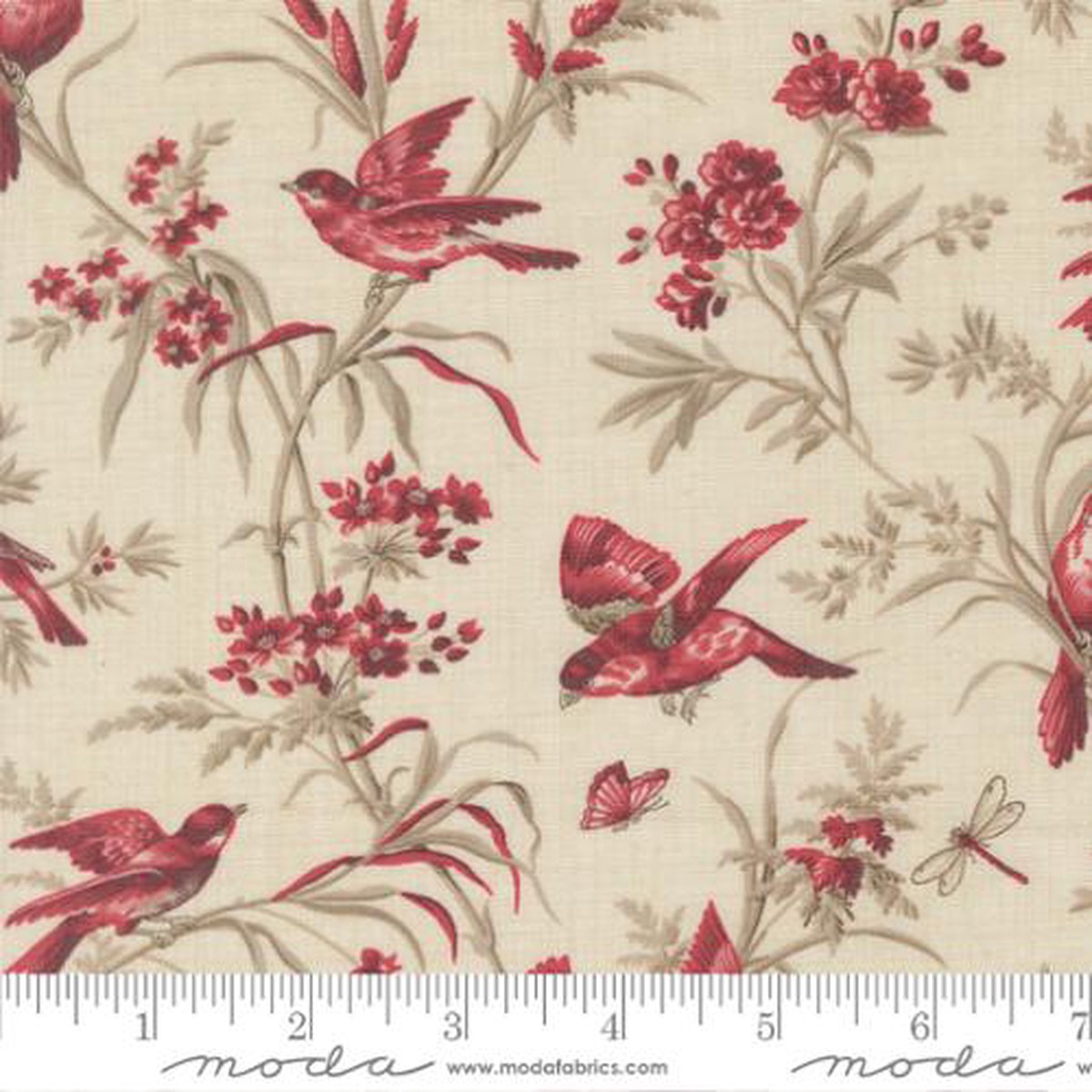 Fabric Moda Pearl Moineau Florals Joie De Vivre by the Quarter Yard 13983-11