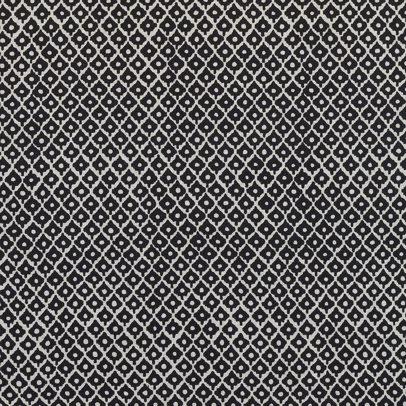 Petit Arbre Savoy Black on Flax Fabric by Anna French