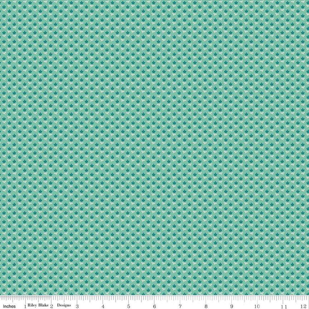 SALE Mercantile Dearest C14387 Sea Glass - Riley Blake Designs - Floral Flowers - Lori Holt - Quilting Cotton Fabric