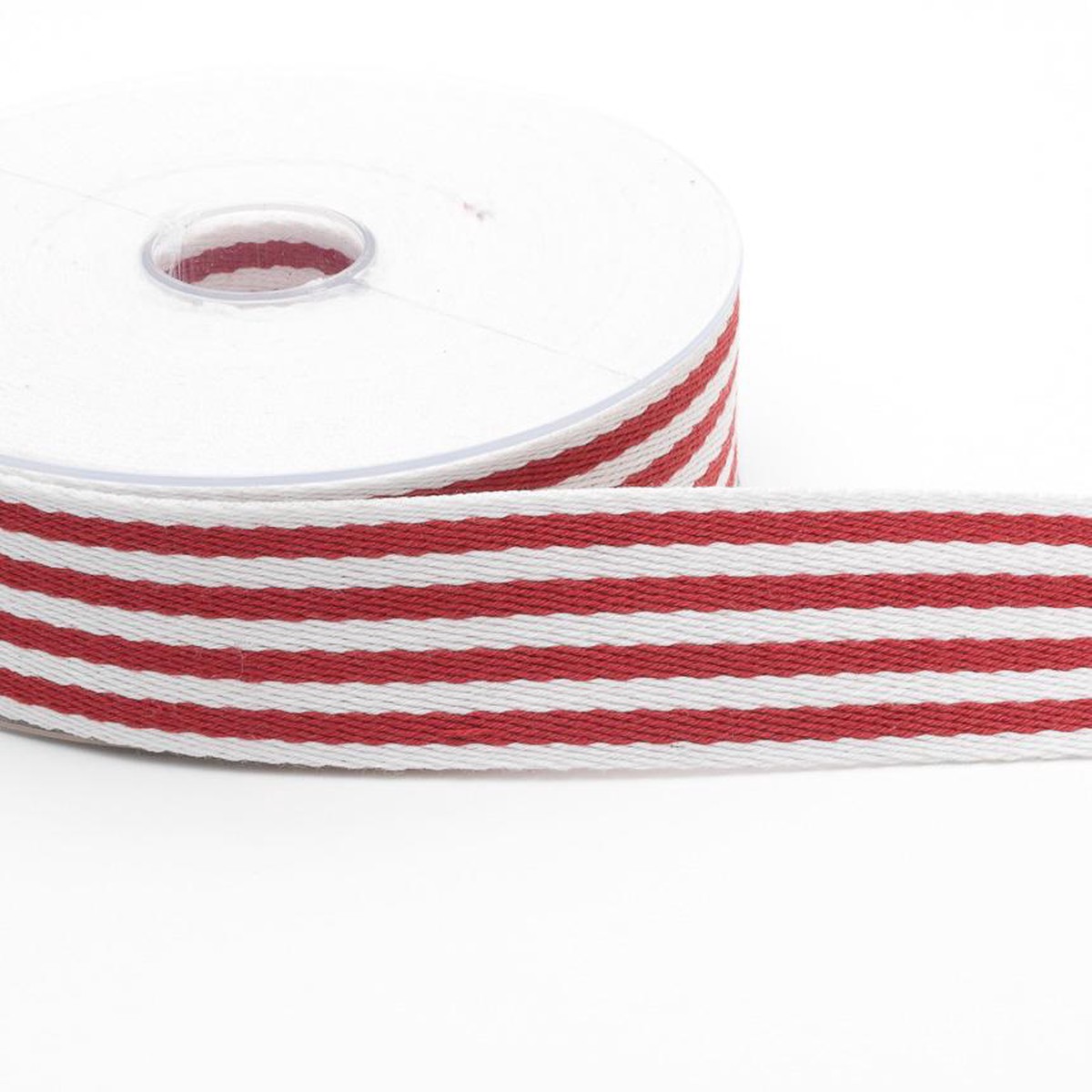 38mm Striped Webbing Red