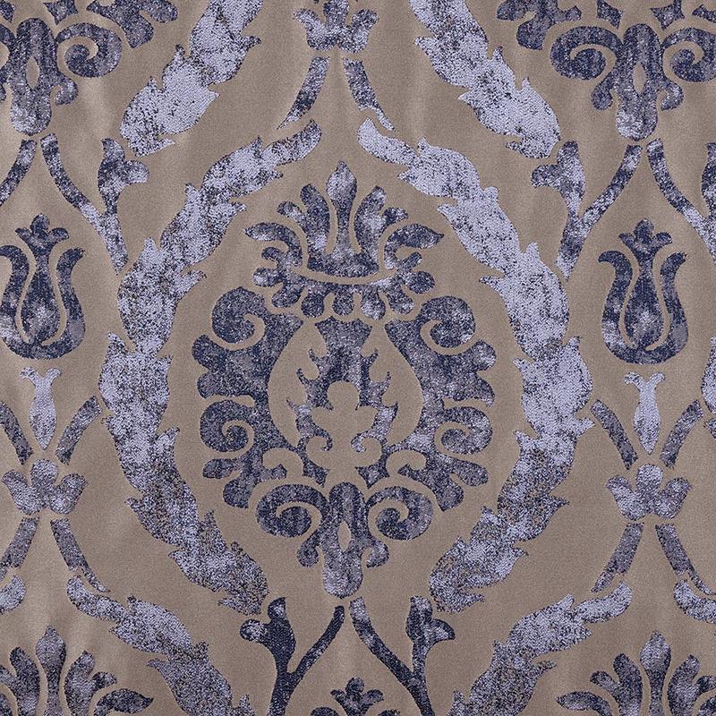 Christian Fischbacher Corona Damask Slate Blue Fabric CH06310101