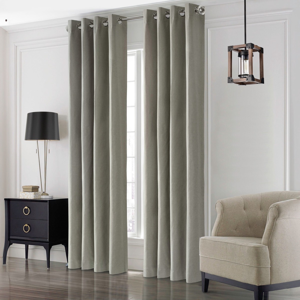 Grommet curtain panel - Taylor - Light Grey