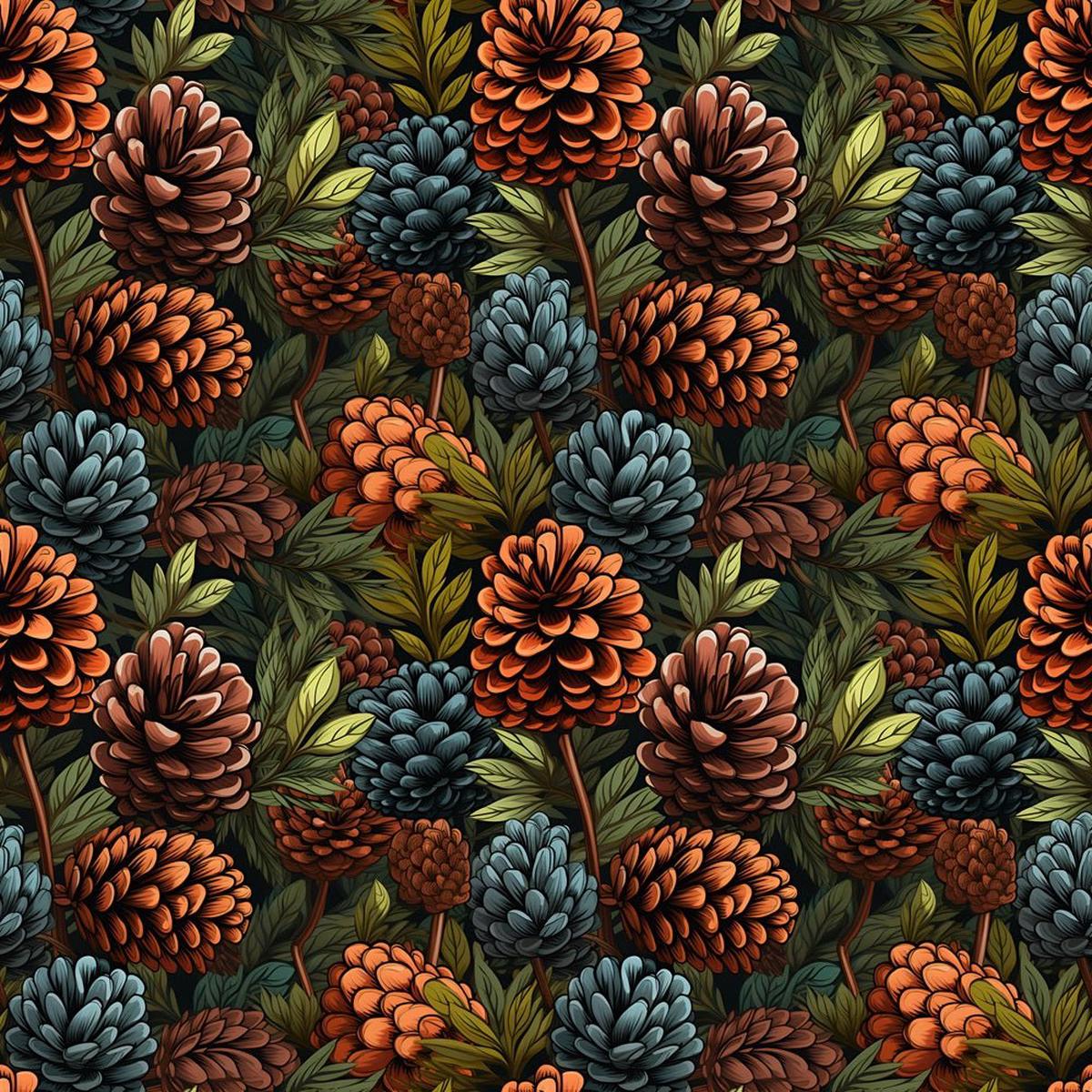 Multi-Colored Packed Pinecone Fabric