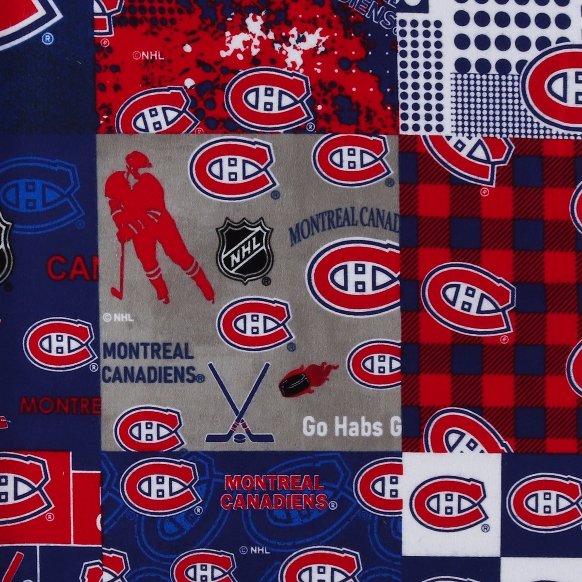 Montreal Canadiens - NHL Flannelette Print - Plaids -Blue