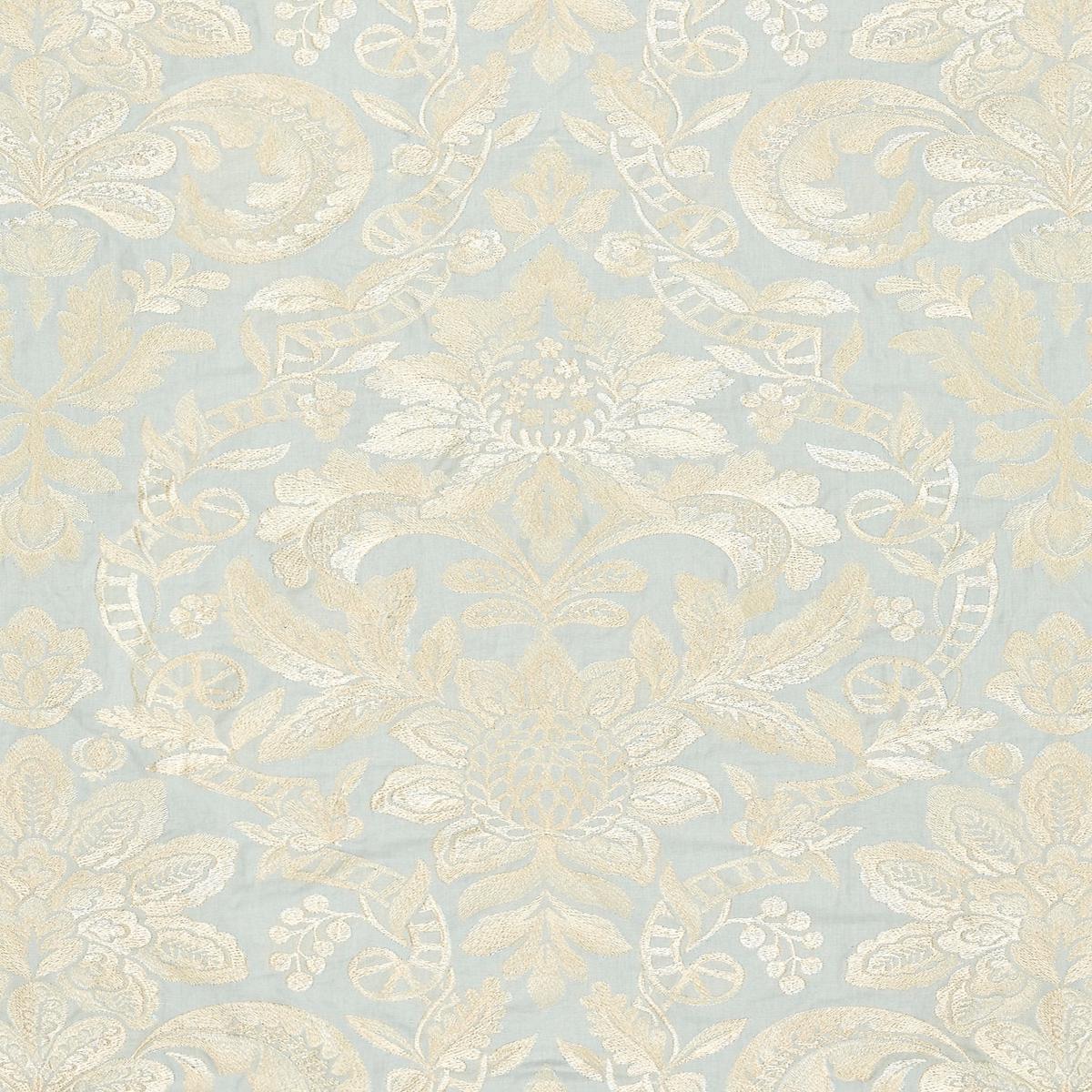 Elizabeth Damask Embroidery - Aquamarine by Scalamandre Fabric