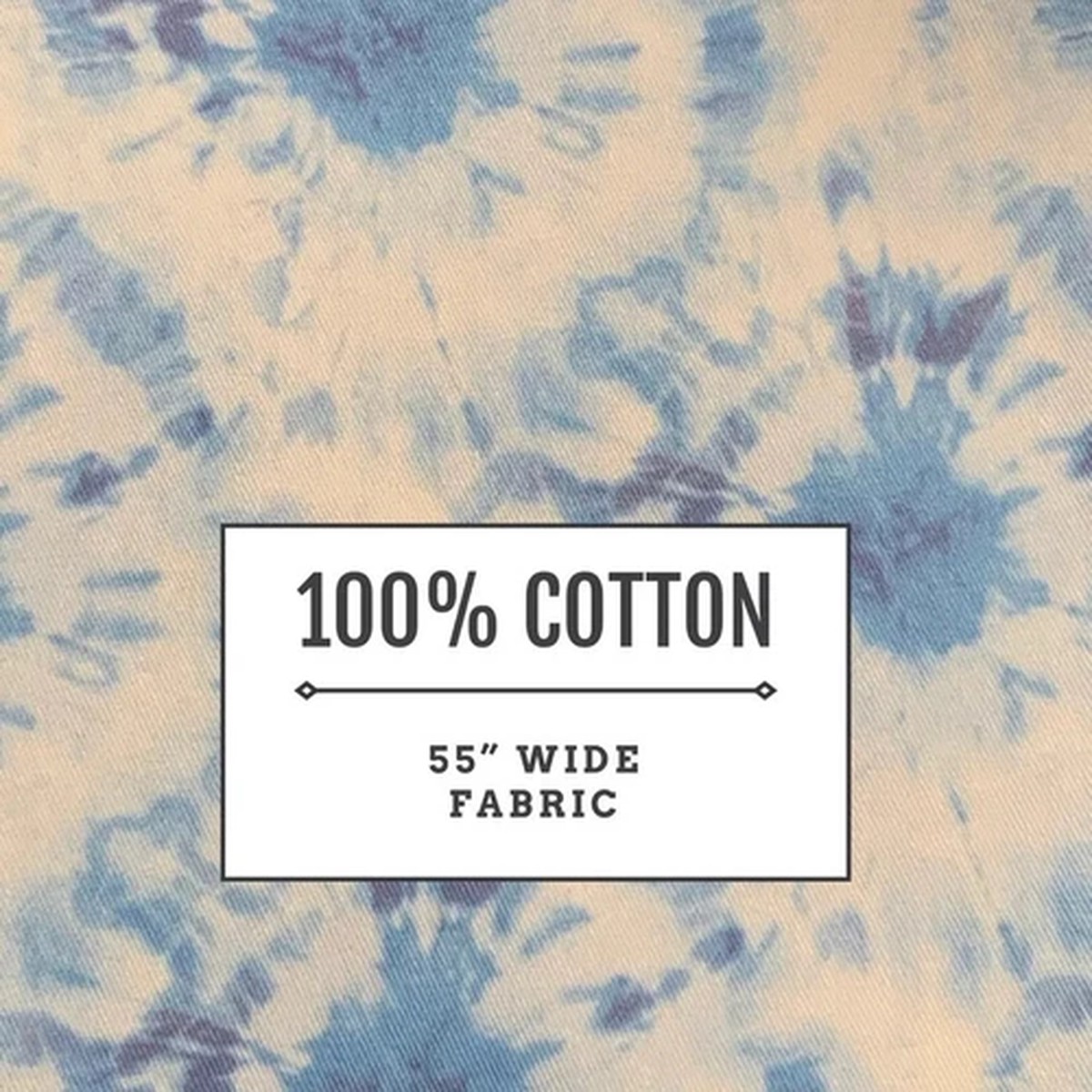 60 Width 100% Cotton Blue Tie Dye Fabric 1 Yard Piece Sewing Quilting
