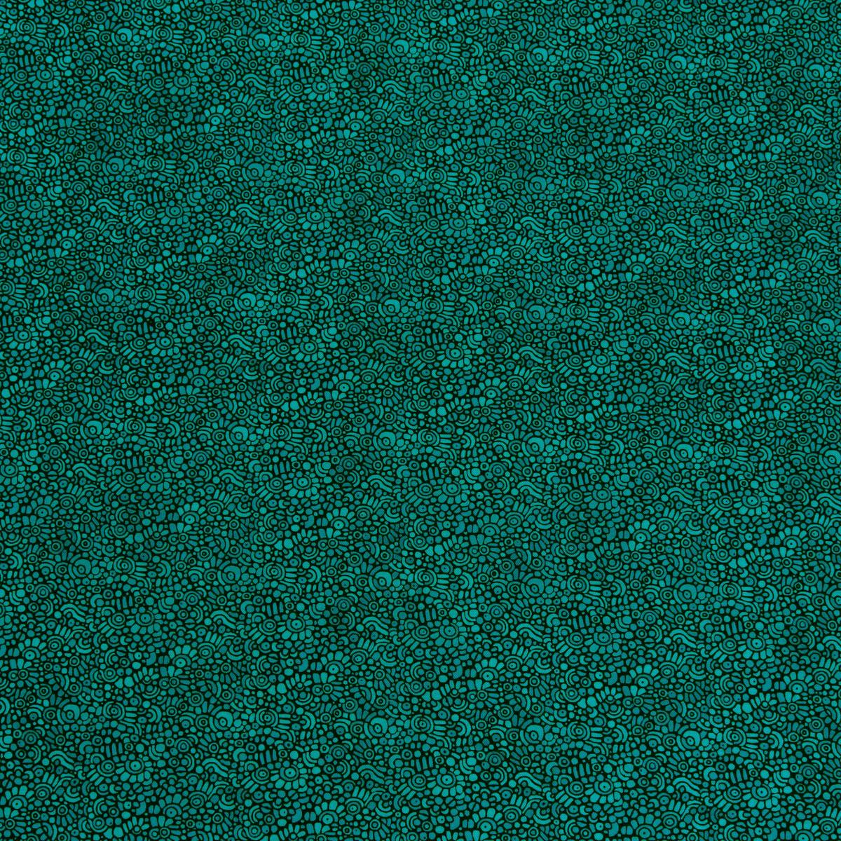 Alluring Peacock Fabric Collection - Pebble Mosaic Dark Teal