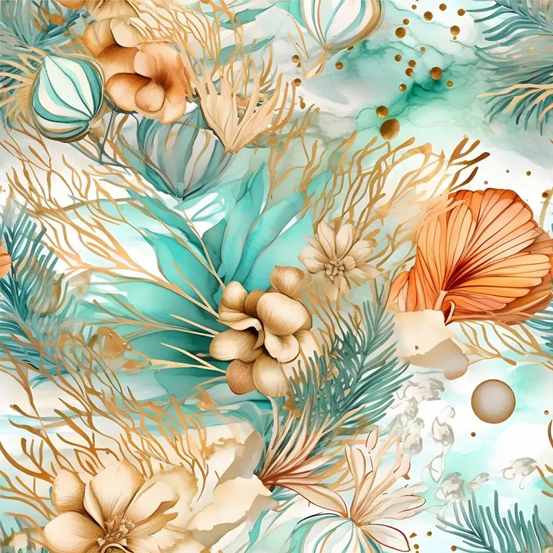Boho Beach Botanical Variation #15 Fabric