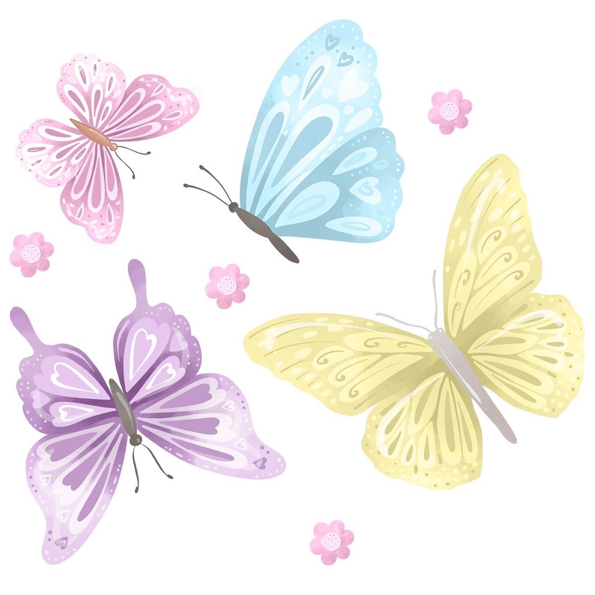 Butterflies & Rainbows Scene #2 Fabric Panel