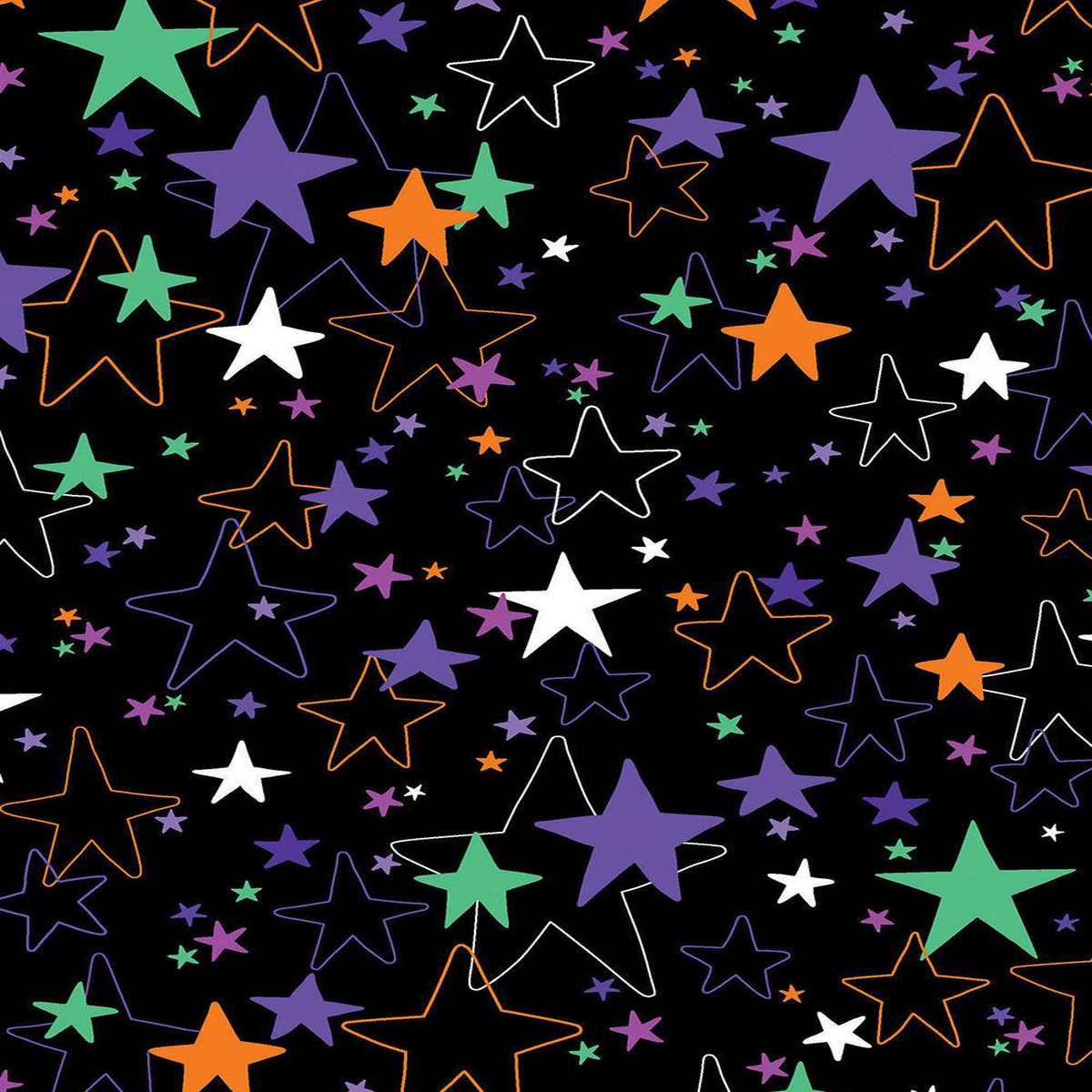 Spooktacular Gnomes Spooktacular Stars Digital By Kanvas Studio For Benartex Black