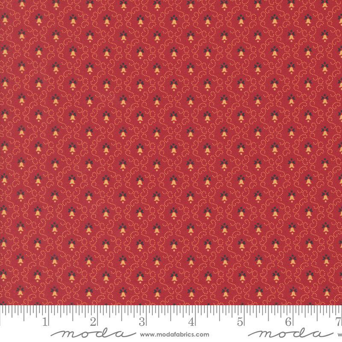 Fabric Moda Turkey Red Little Bells Sally8217s Stitches by the Quarter Yard 31716-11