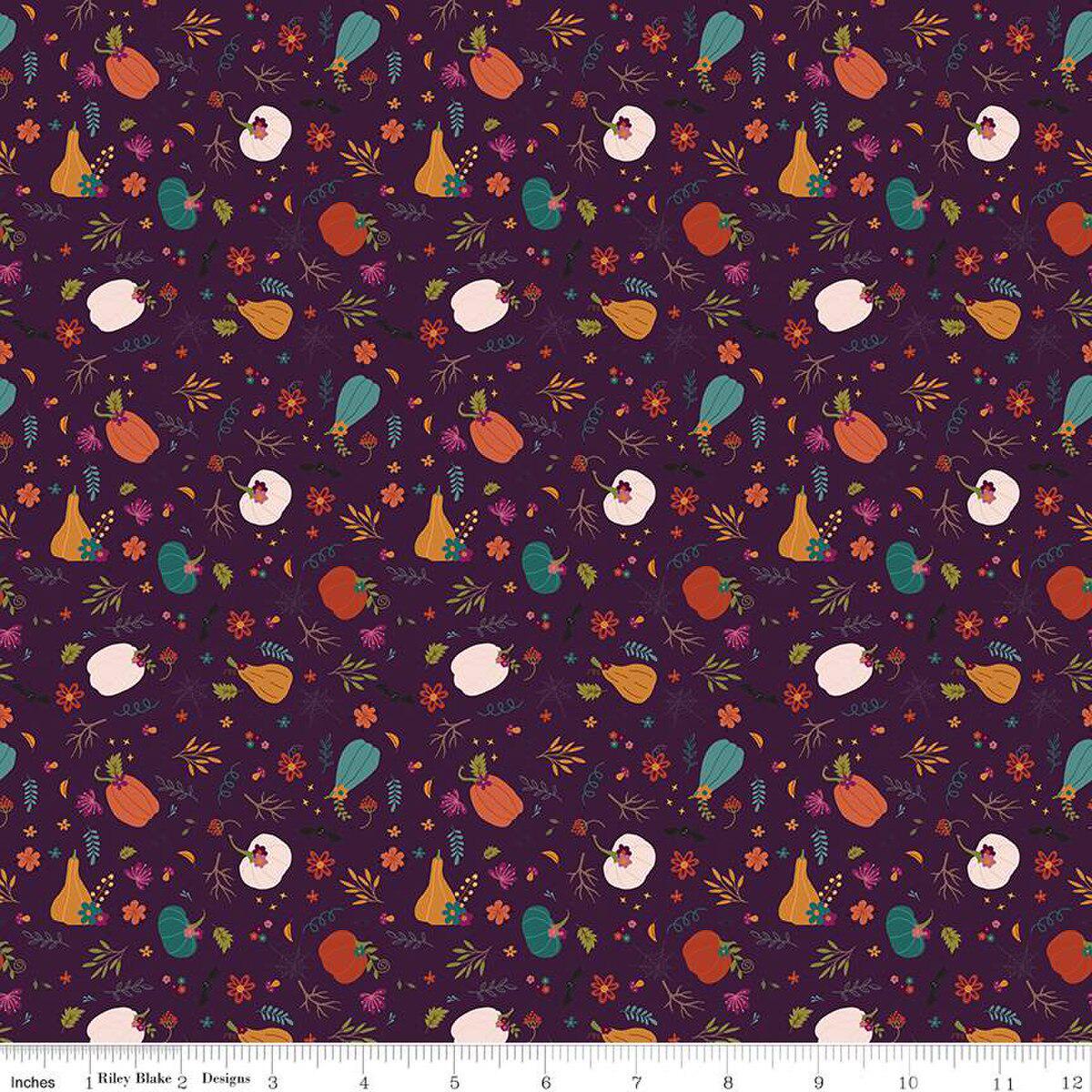 Fabric Riley Blake Purple Pumpkin Patch Little Witch by the Quarter Yard C14563-PURPLE