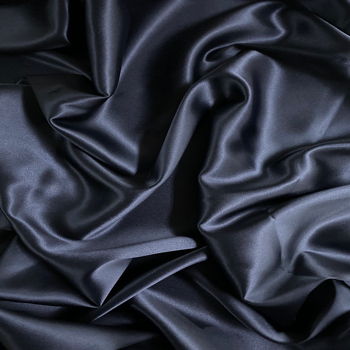Navy Silk Medium Weight Stretch Charmeuse