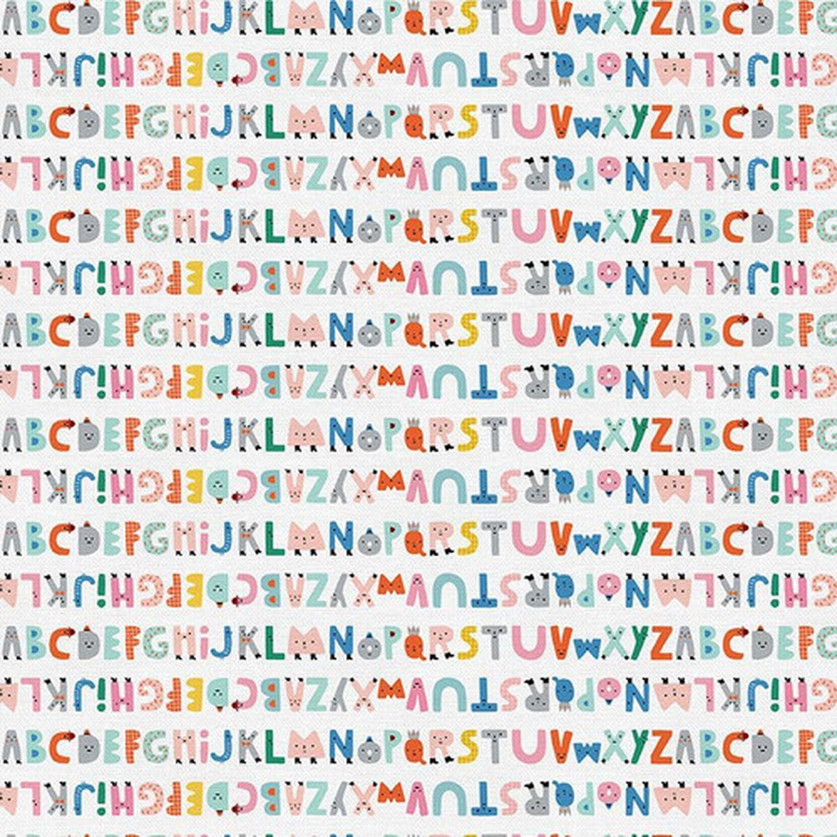 Fun kids alphabet fabric - Paintbrush Studio quilt cotton, QTR YD