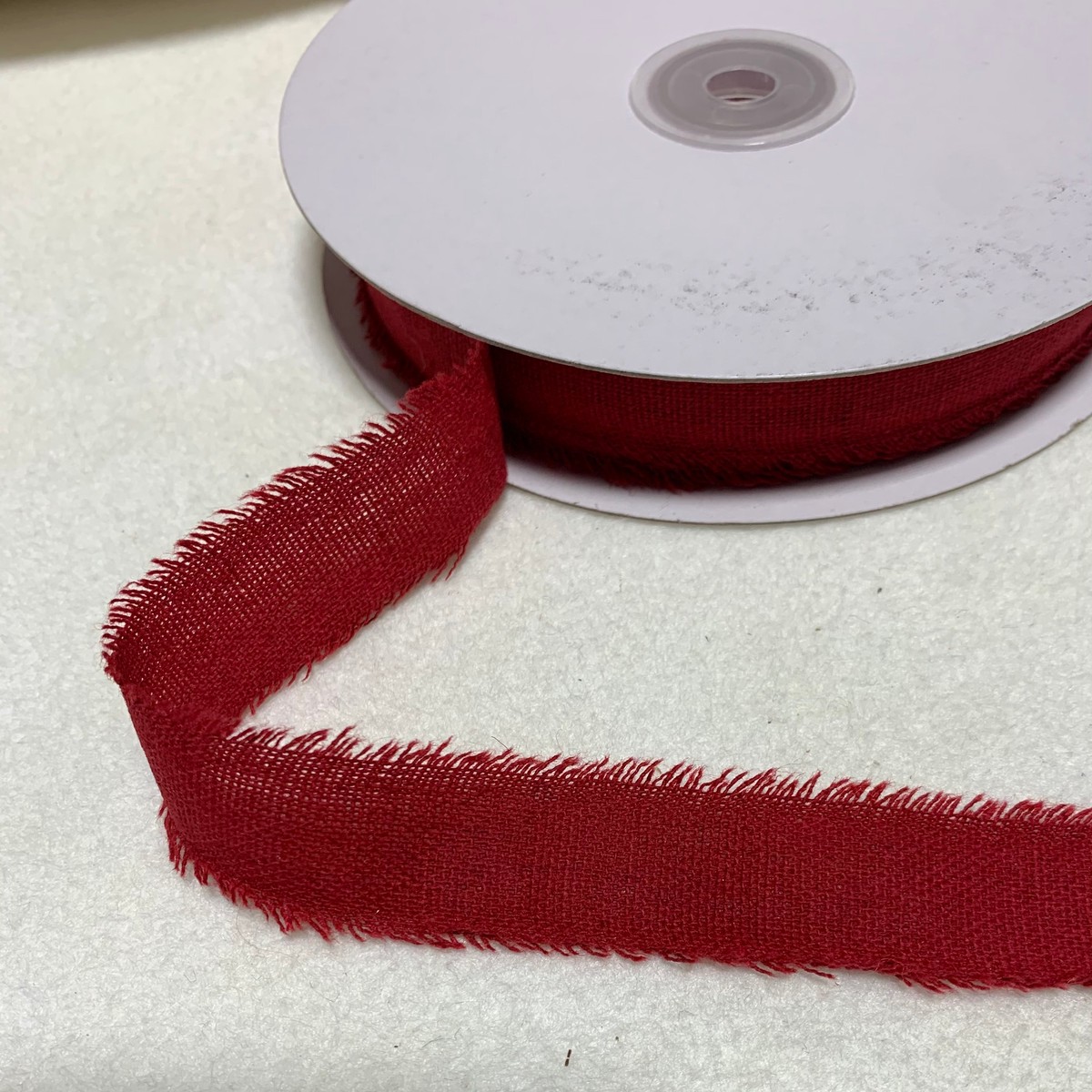 Linen/Cotton Frayed Edge Ribbon Trim Made in France 1" ( 5 Colors to choose from)