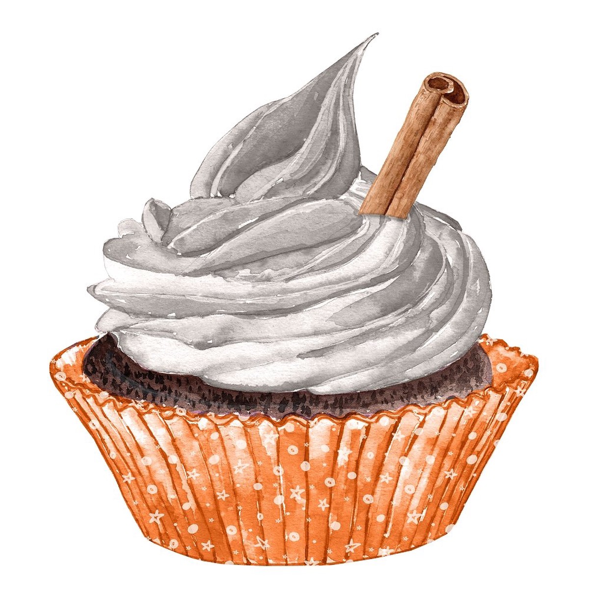Pumpkin Spice Latte Cupcake Fabric Panel
