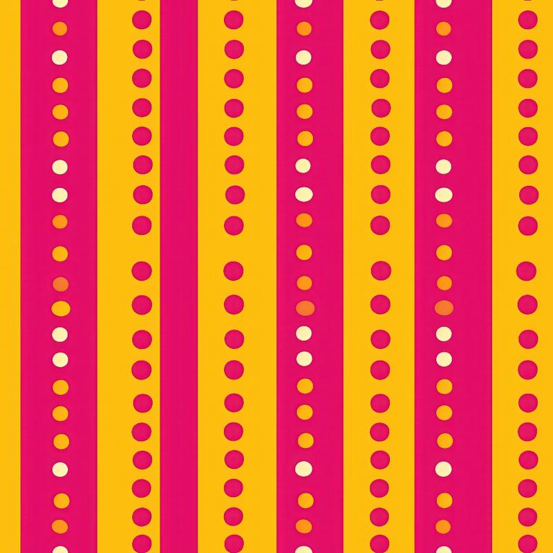 Pink and Yellow Dotted Stripes Pattern 9 Quilting Cotton Fabric