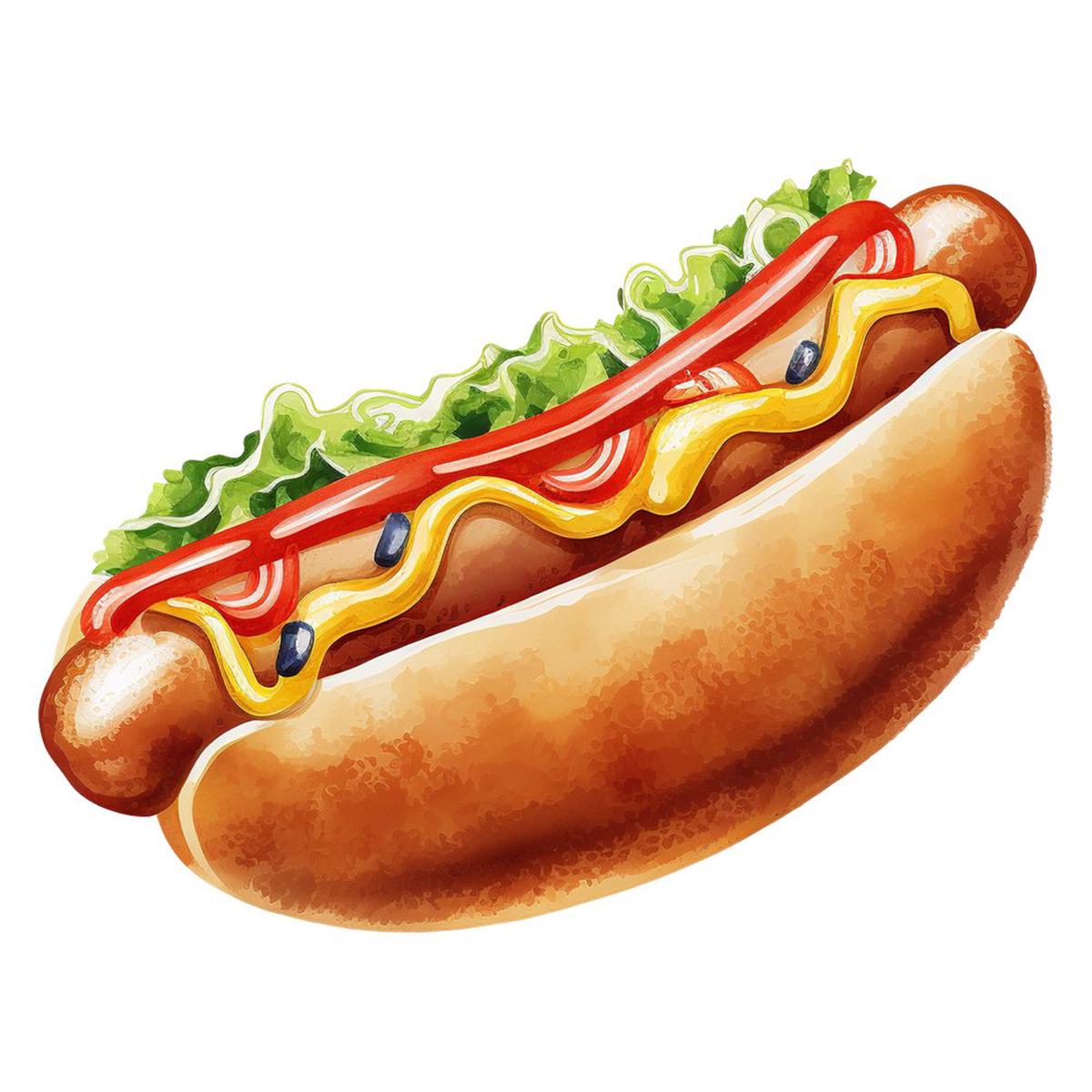 Fast Food Hot Dog Fabric Panel